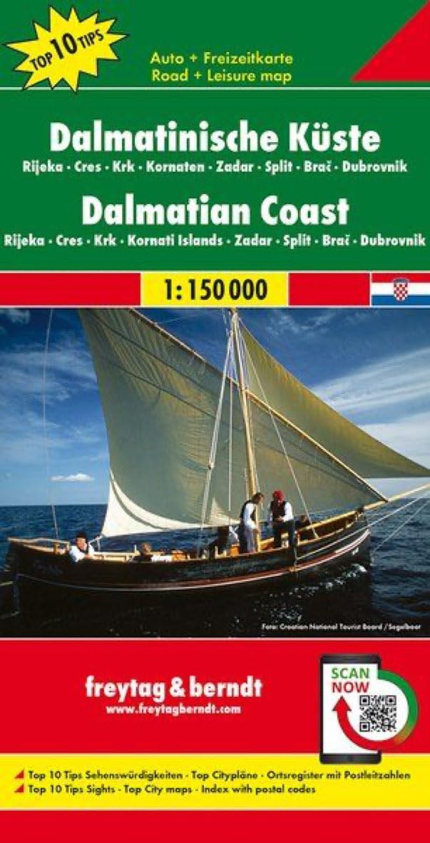 Dalmatian Coast: 1:150000: Toeristische wegenkaart 1:150 000
