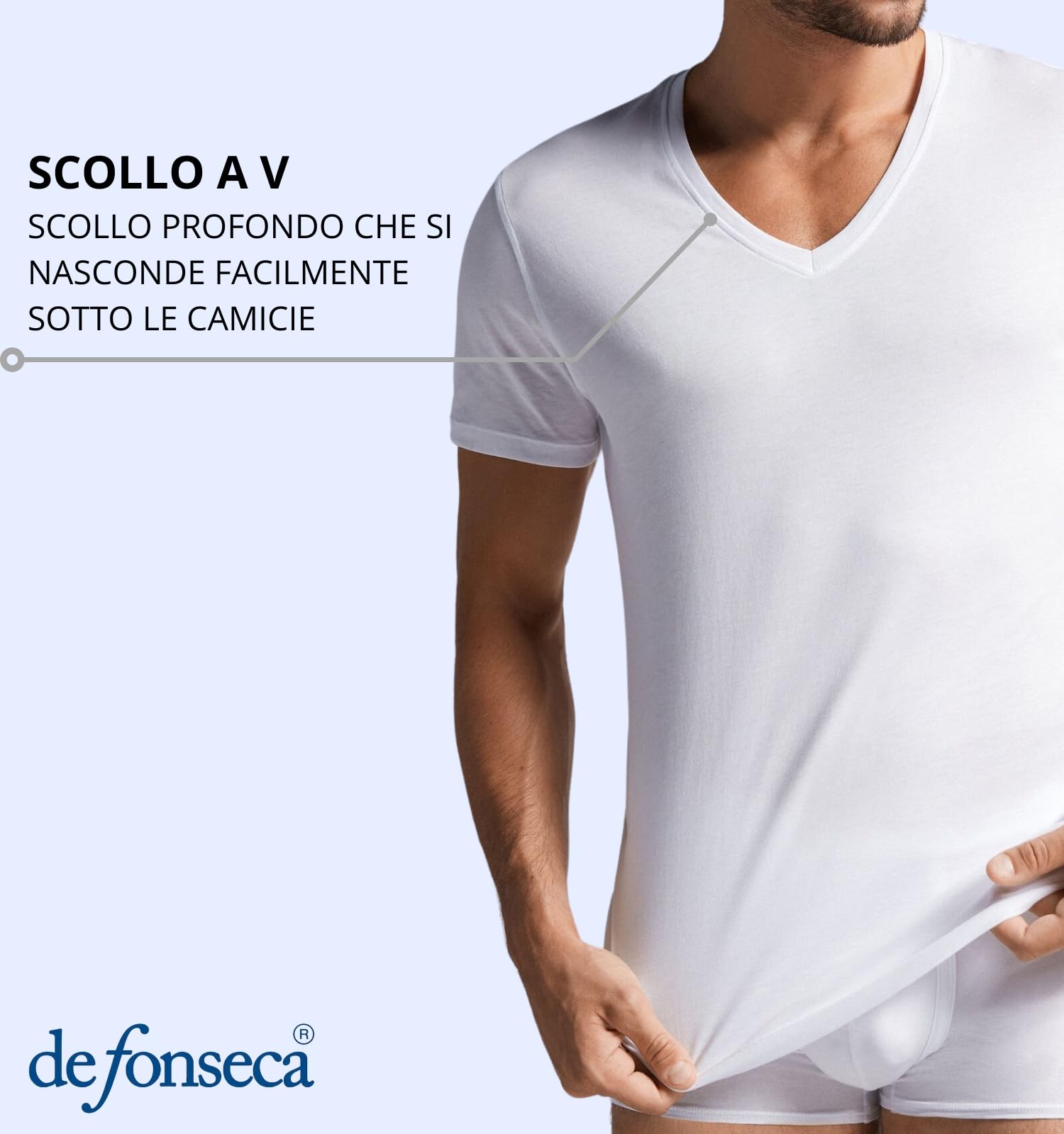 Intimitaly deFonseca - Set 3 Magliette Intime Uomo Cotone Pettinato Girocollo e Scollo V T Shirt Finissima Cuciture Piatte Intimo Maglietta Uomo Nera Bianca e Colorata