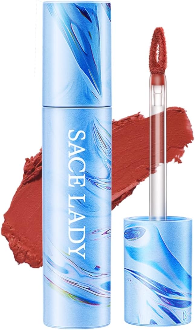 SACE LADY Velvet Matte Lipstick, Ultra-Smooth Pigmented Lip Color, Long Lasting Non-drying Lightweight Lips Makeup for Lip Cheek Cosmetics 0.11Oz (#02-1pc)
