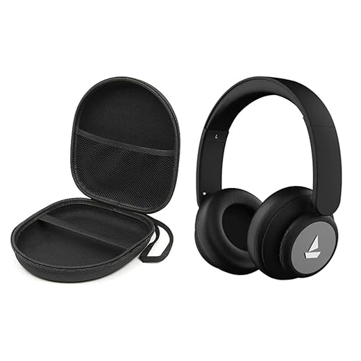 M.G.R.J® Portable Carrying Case Cover for Boat Rockerz 450 / Boat Rockerz 425 / Boat Rockerz 410 / Boat Rockerz 370 Bluetooth On Ear Headphones (Hard|EVA|Black)