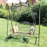 Hollywoodschaukel Metall Antik 2 Sitzer Gartenschaukel Schaukel Garten Schmiedeeisen - 7