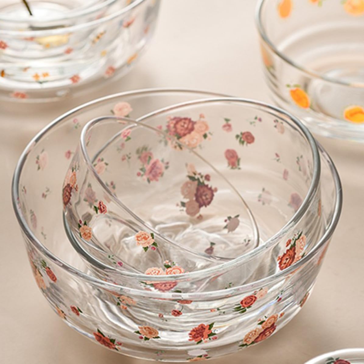 SHERCHPRY 3 Ensaladeras de Cristal con Tapa, Boles para Servir Comida Resistentes al Calor, Fáciles de Limpiar, Ideales para Obsequio de Inauguración de Casa