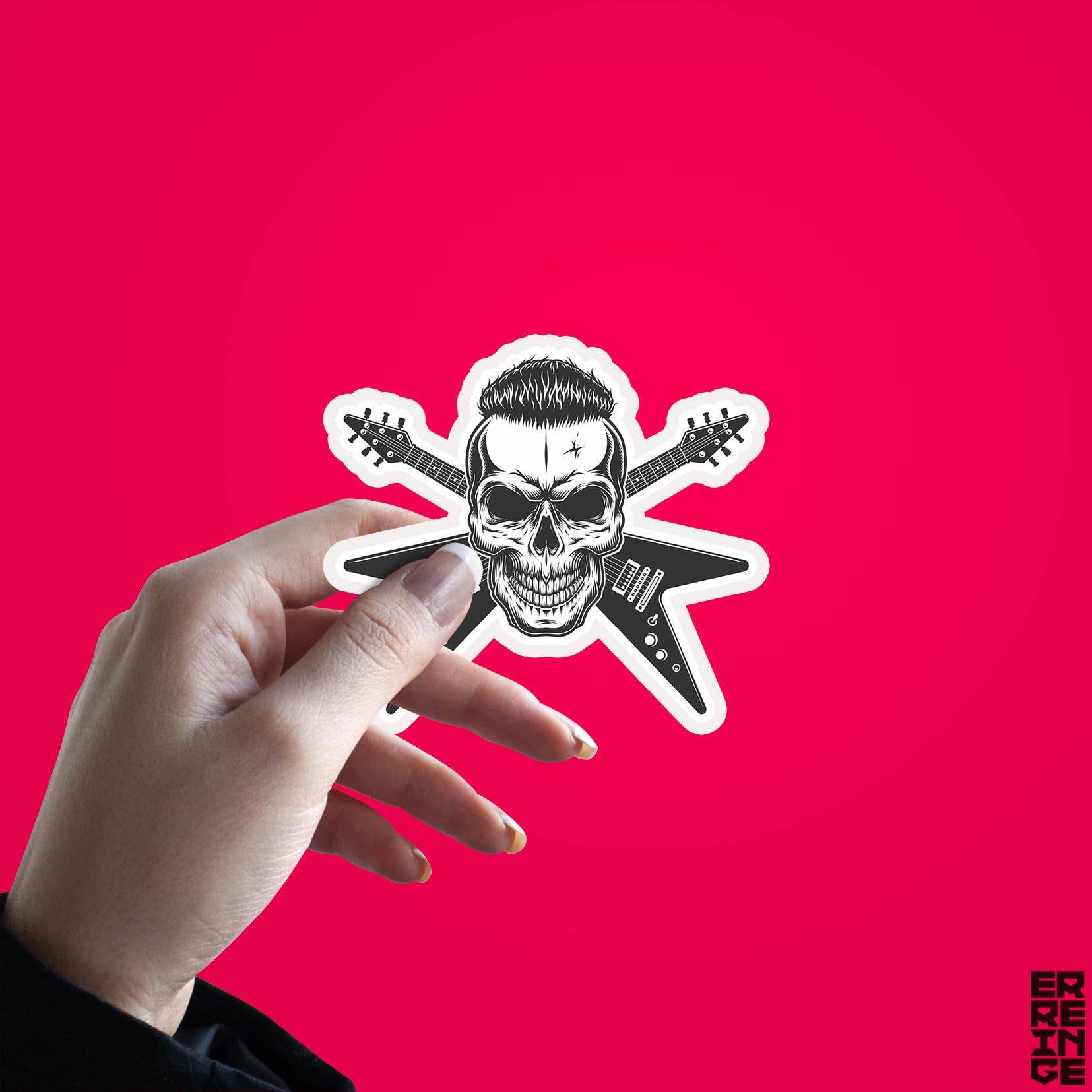 Heavy Metal Rocker Skeleton Decals Rock On Skull Hand Decals