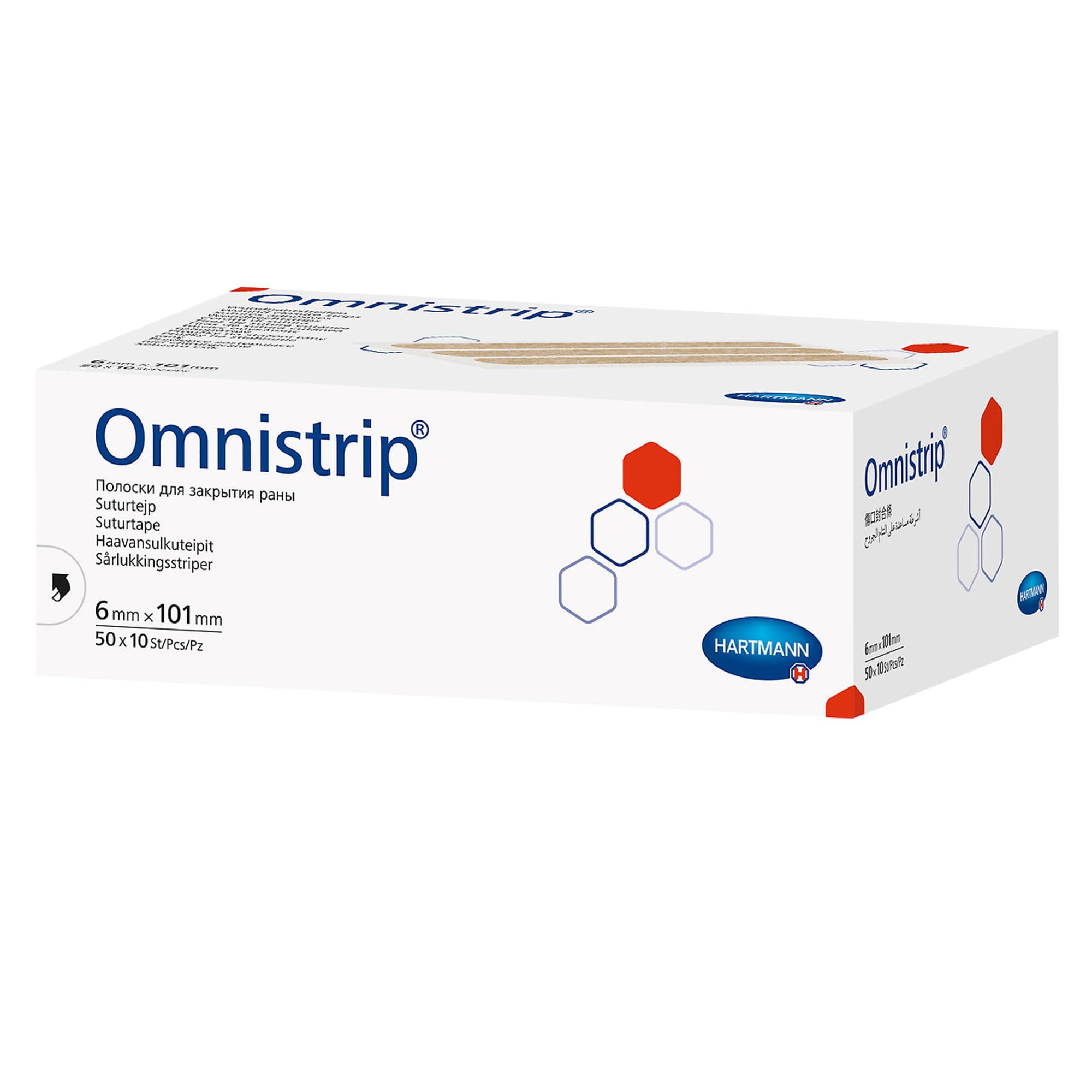 Hartmann Omnistrip - Pflaster zum atraumatischen Verschließen kleiner Wunden und chirurgischer Schnitte, 6x101 mm, 59303
