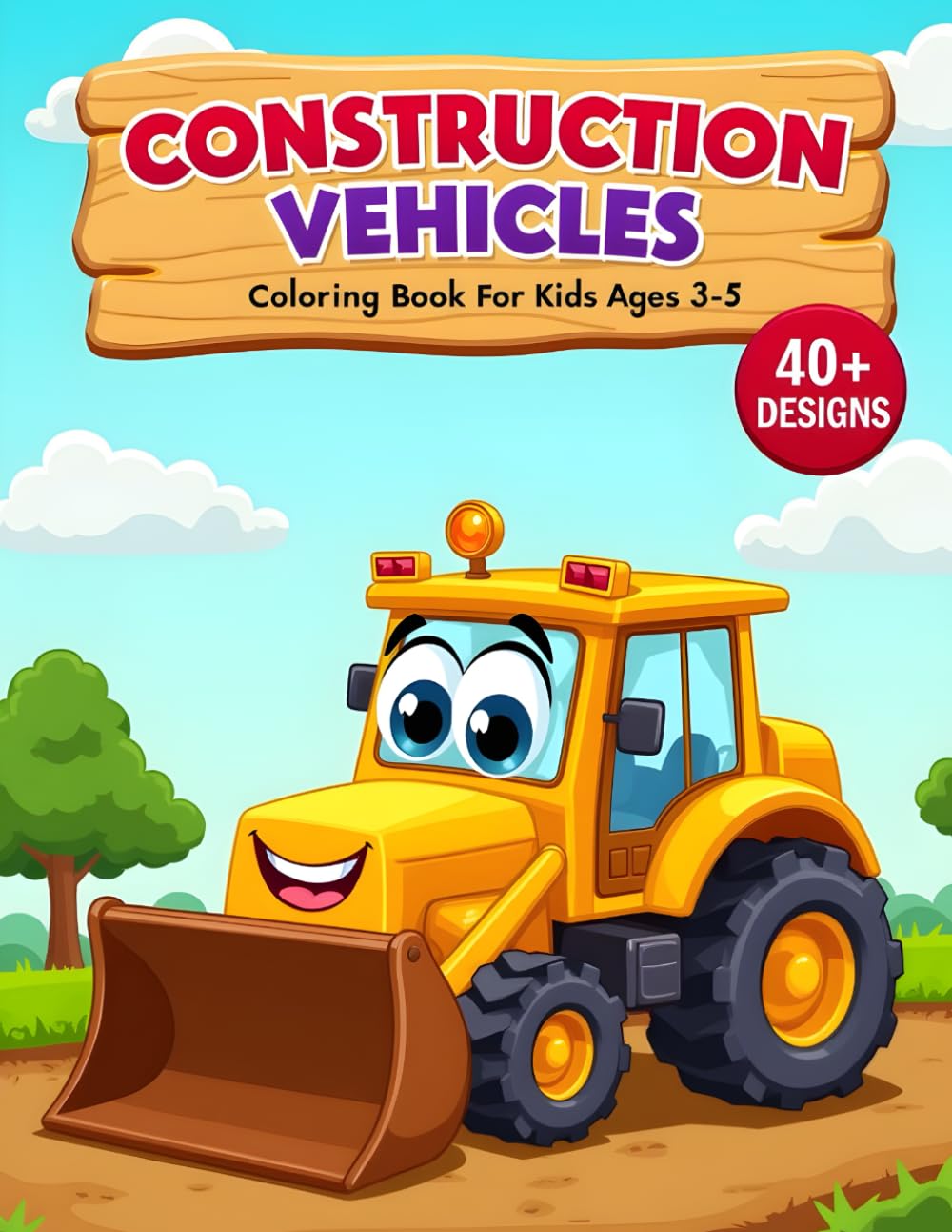 Construction Vehicles Coloring Book: Big and Bold Lines for Kids Ages 3-5