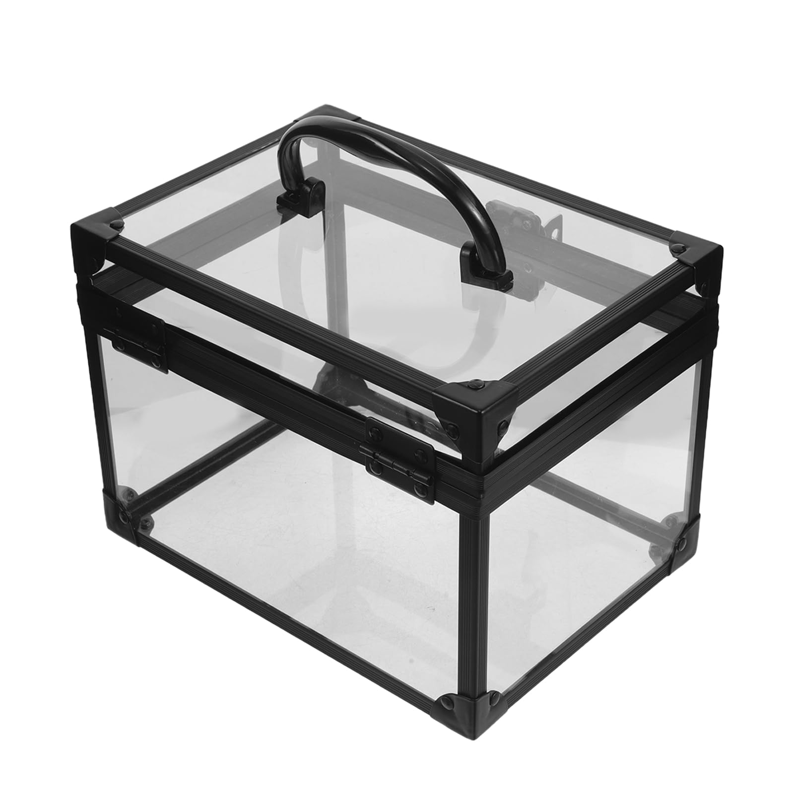 PRETYZOOM Scatola Porta CD e Dvd Trasparente con Coperchio e Maniglia, Custodia Rigida Antipolvere per Dischi in Vinile, Organizer Compatto per Uso Domestico e Ufficio, Capacità Ampia