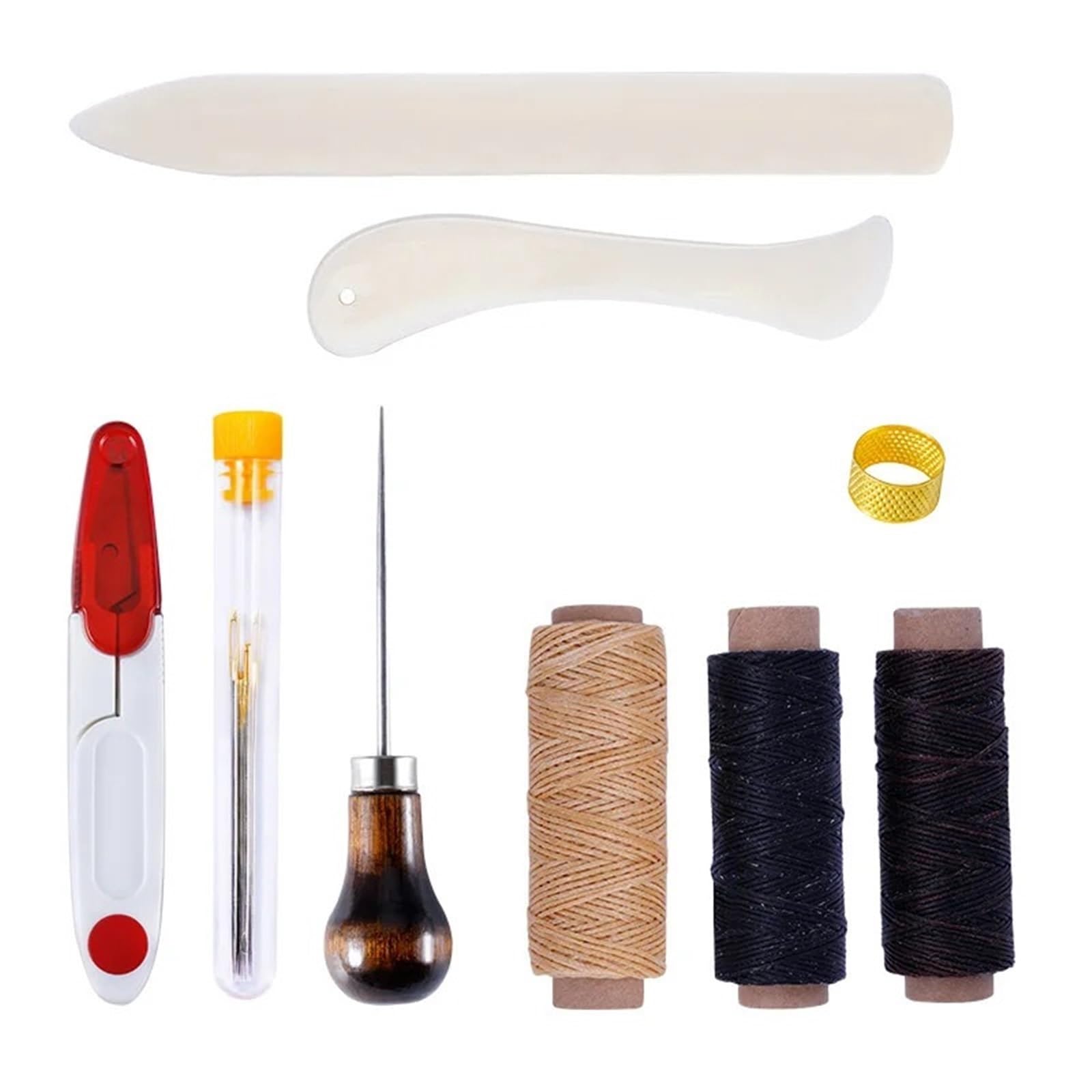 Kit de encuadernación for principiantes: agujas ojo grande, plegadora hueso, papel, hilo encerado, punzón for libros DIY Kit de encuadernación(ZF-HG-0033)