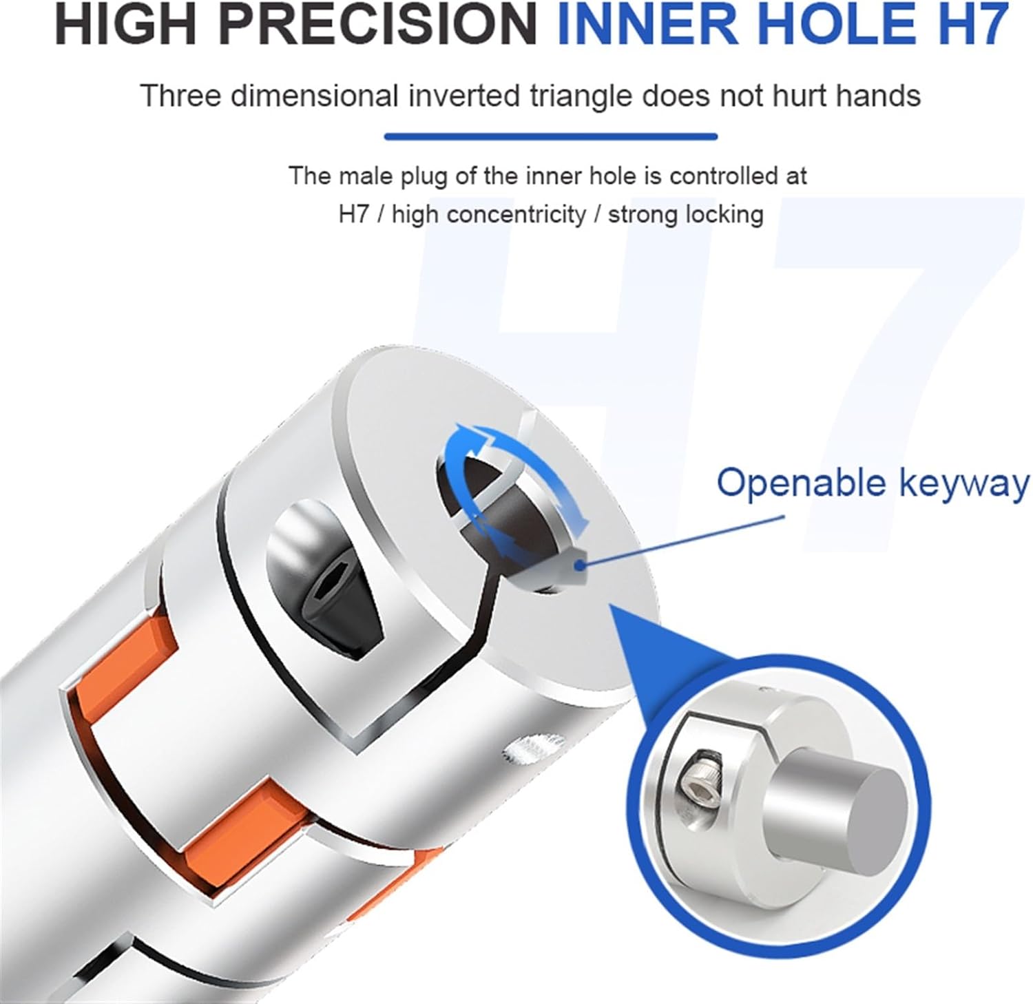 CF-03/BW Series 1PC Flexible Plum Clamp Coupler D40L66 Jaw Shaft Coupling 8/10/12/14/16/18/20/22mm D40 L66 Motor Connector (Size : 14mmx18mm)