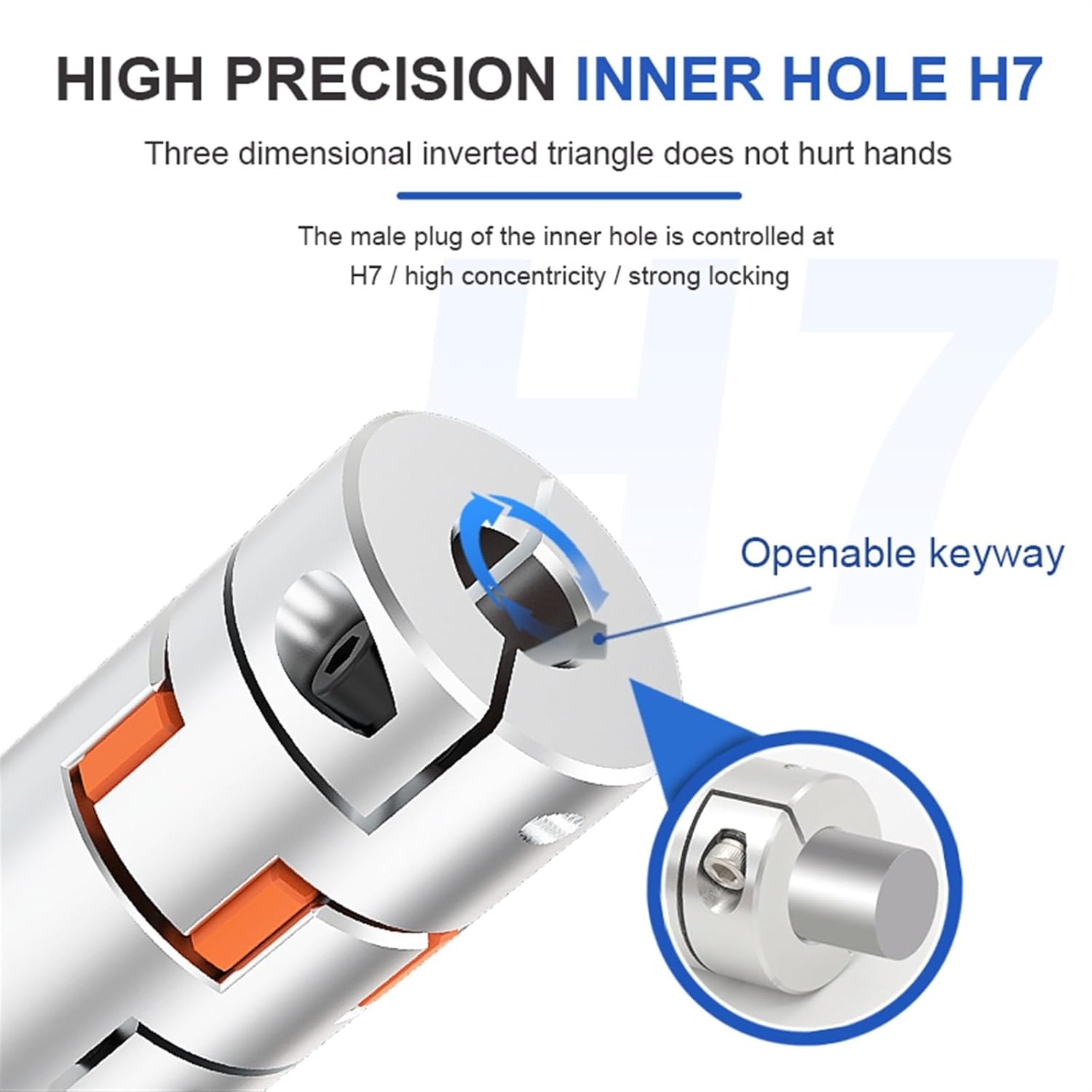 LF 3 Jaw D40L50 Coupler Aluminium Plum Flexible Shaft Coupling Stepper Motor Connector 8/10/12/12.7/14/16/20/22mm(14mmx22mm)