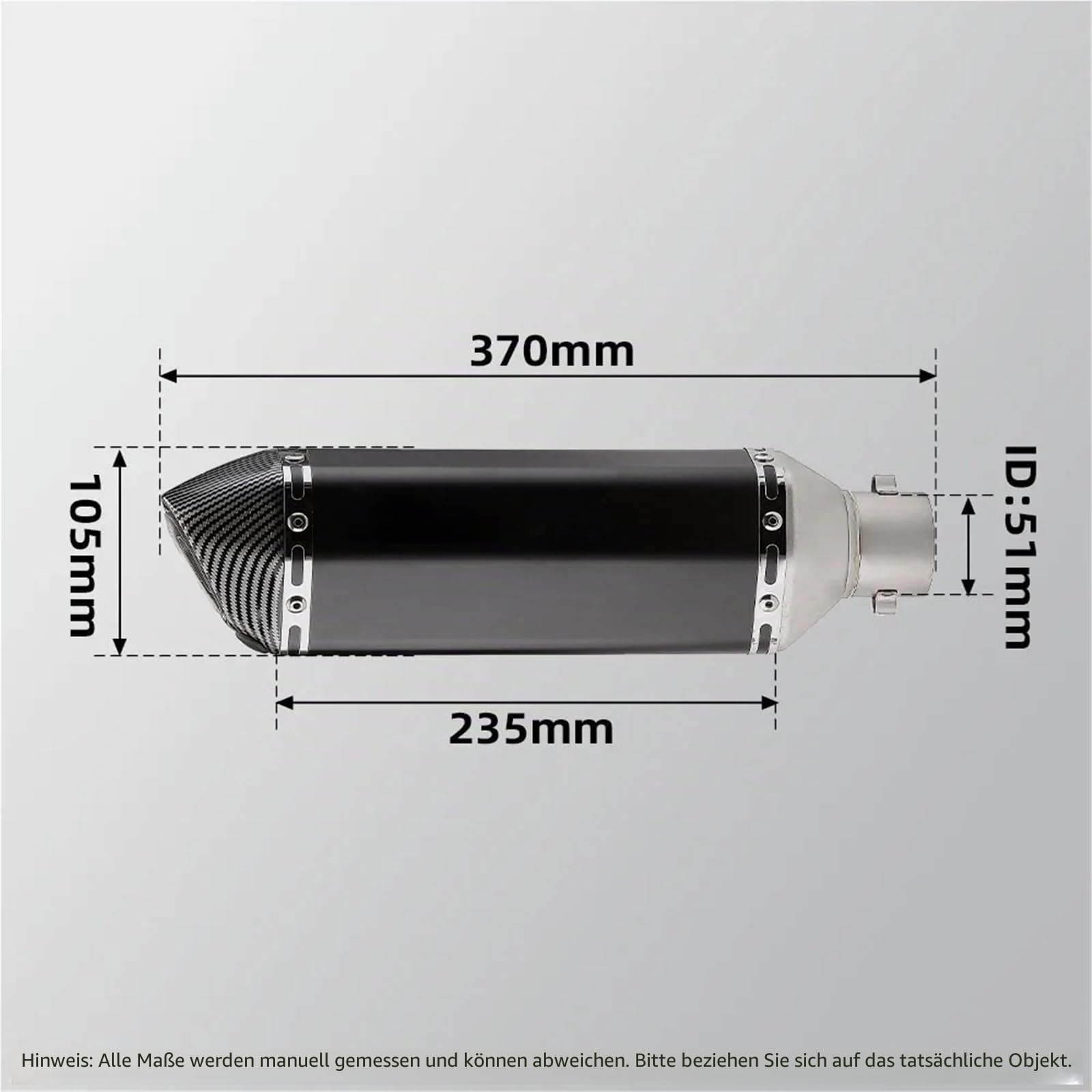 Motorrad-Auspuff Universal Slip on Für Zontes ZT125 ZT 125 U1 G1 Z1 Z2 2021-2025 Volle System Verteiler Verbinden Hexagonal Schalldämpfer Mit DB Killer Motorrad-Auspuff Slip On(D Full BK)