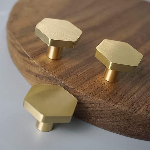 Miniatura 5 de RZDEAL Tiradores de gabinete de cocina de latón macizo de 5 pulgadas para gabinetes de cocina de oro cepillado decorativos contemporáneos para