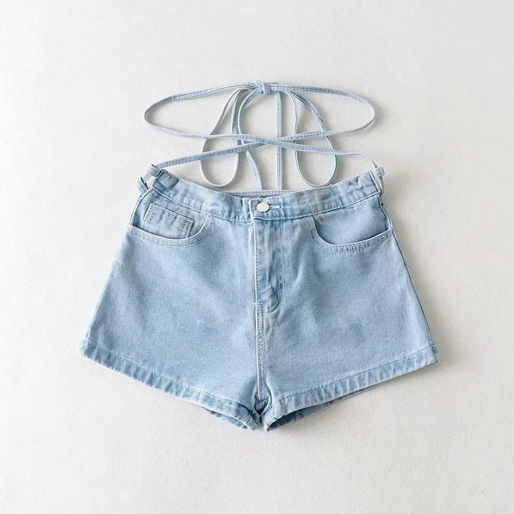 Seksowna torba Hip Denim Spodenki damskie Lato Nowa wysoka talia Seksowne regulowane ramiączka Slim Fit Hot Pants