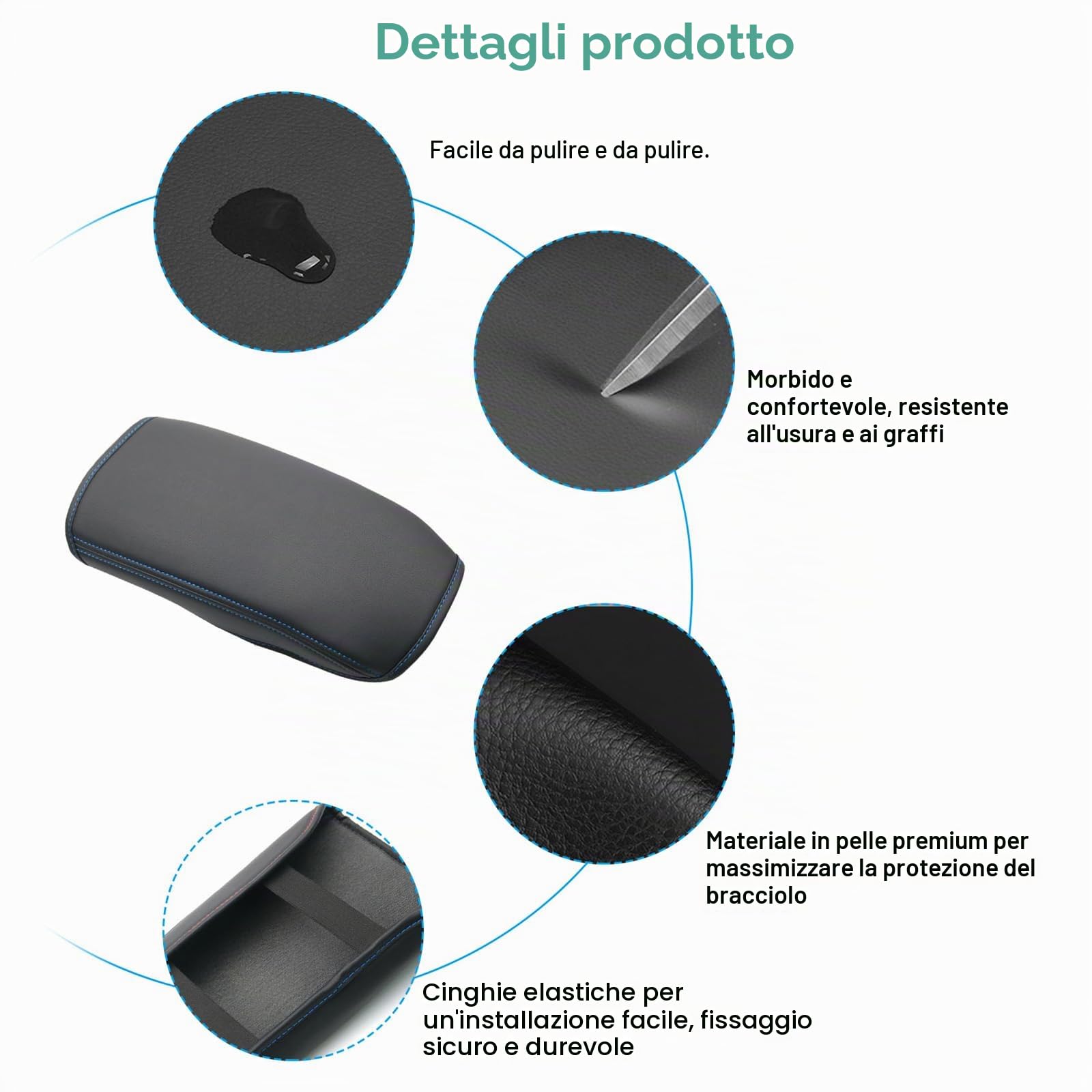 GAFAT Compatibile con Nissan Qashqai J12 e-Power 2022-2025 2026 Copertura per Bracciolo, Protezione Braccioli Console Centrale, Rivestimento in pelle PU, Facelift Qashqai ePower Accessori (Blu)