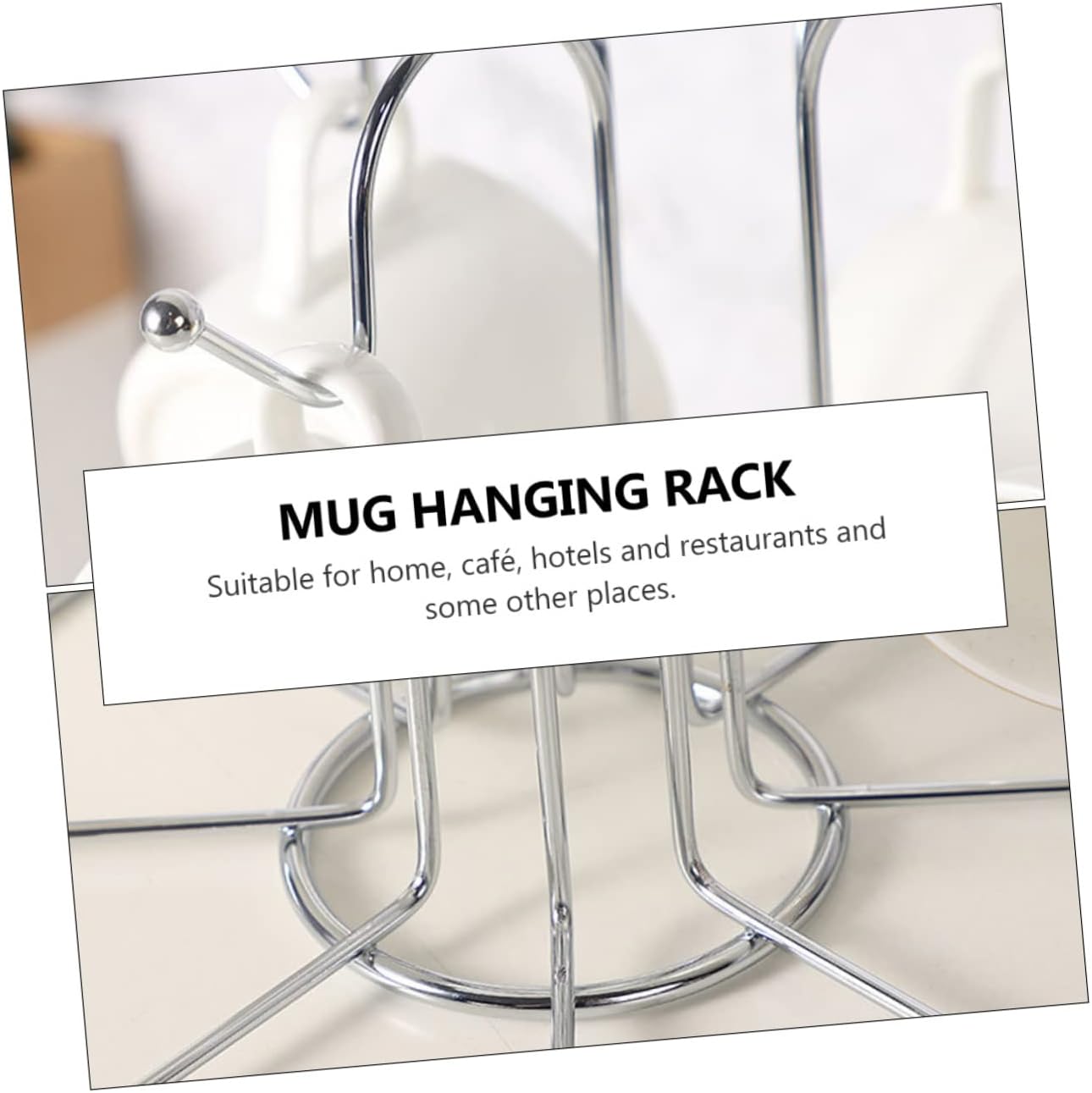 1pc Creative Mug Rack for Kitchen Iron Cup Holder High Capacity for Upside-Down Storage for Home and Restaurant Use Keeps Mugs Dry and Clean