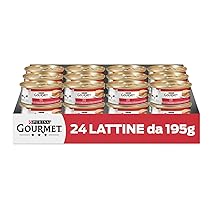 GOURMET Rosso Cibo Umido per Gatti Adulti Paté con Fegato, Vitello e Verdure 24 Lattine da 195g