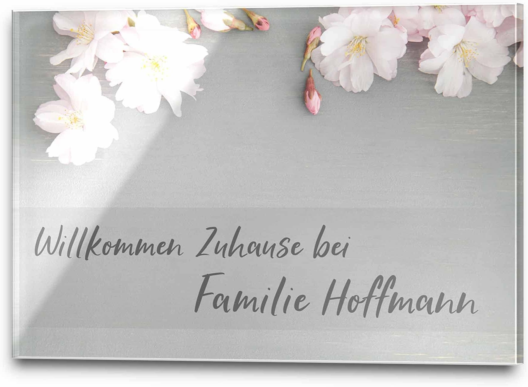 Edles Türschild mit Namen für die Haustür Namensschild BriefkastenSchild selbstklebend oder