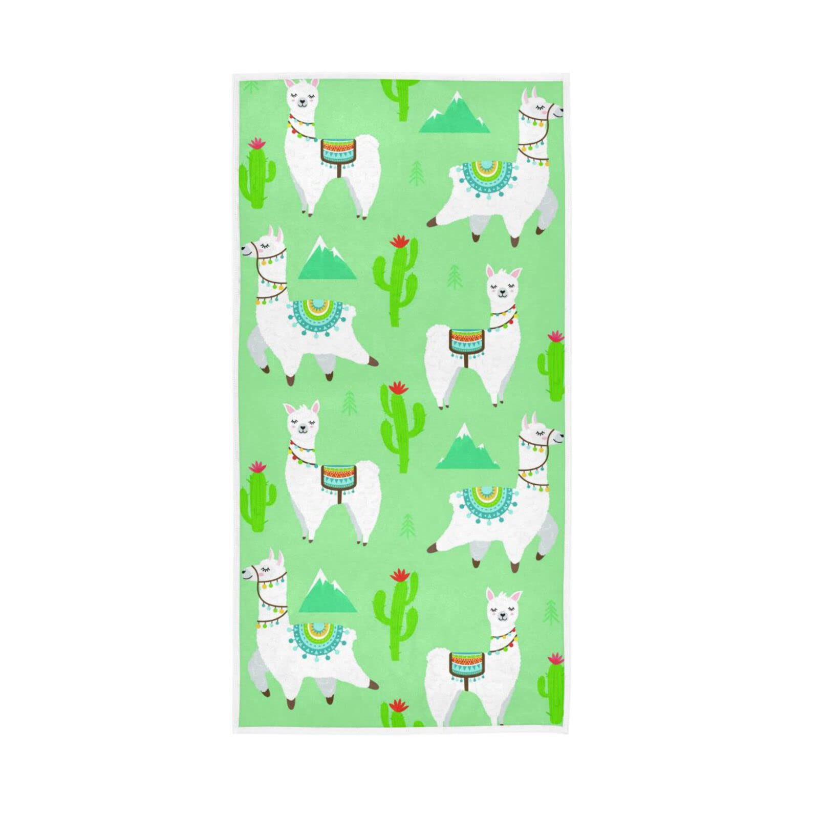 LSRCPD Hand Towels Tropical Cacti Llama Decor Fingertip Soft Face Towel Absorbent Bathroom Kitchen Towels