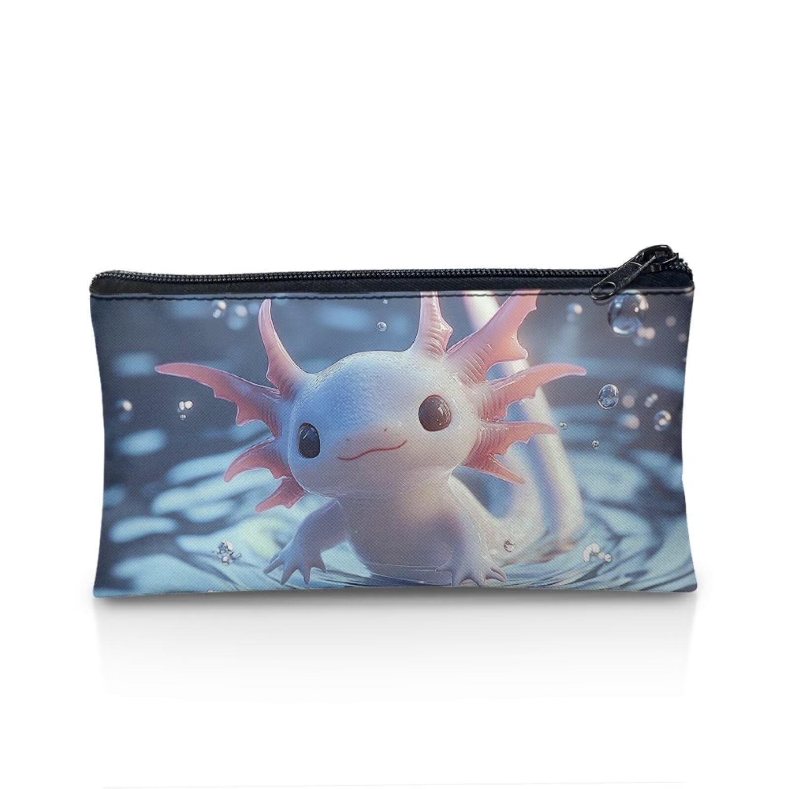 UOIMAG Axolotl Pencil Case Kids Back to School Supplies Cute Pen Pouch Slim Fabric Stationery Bag
