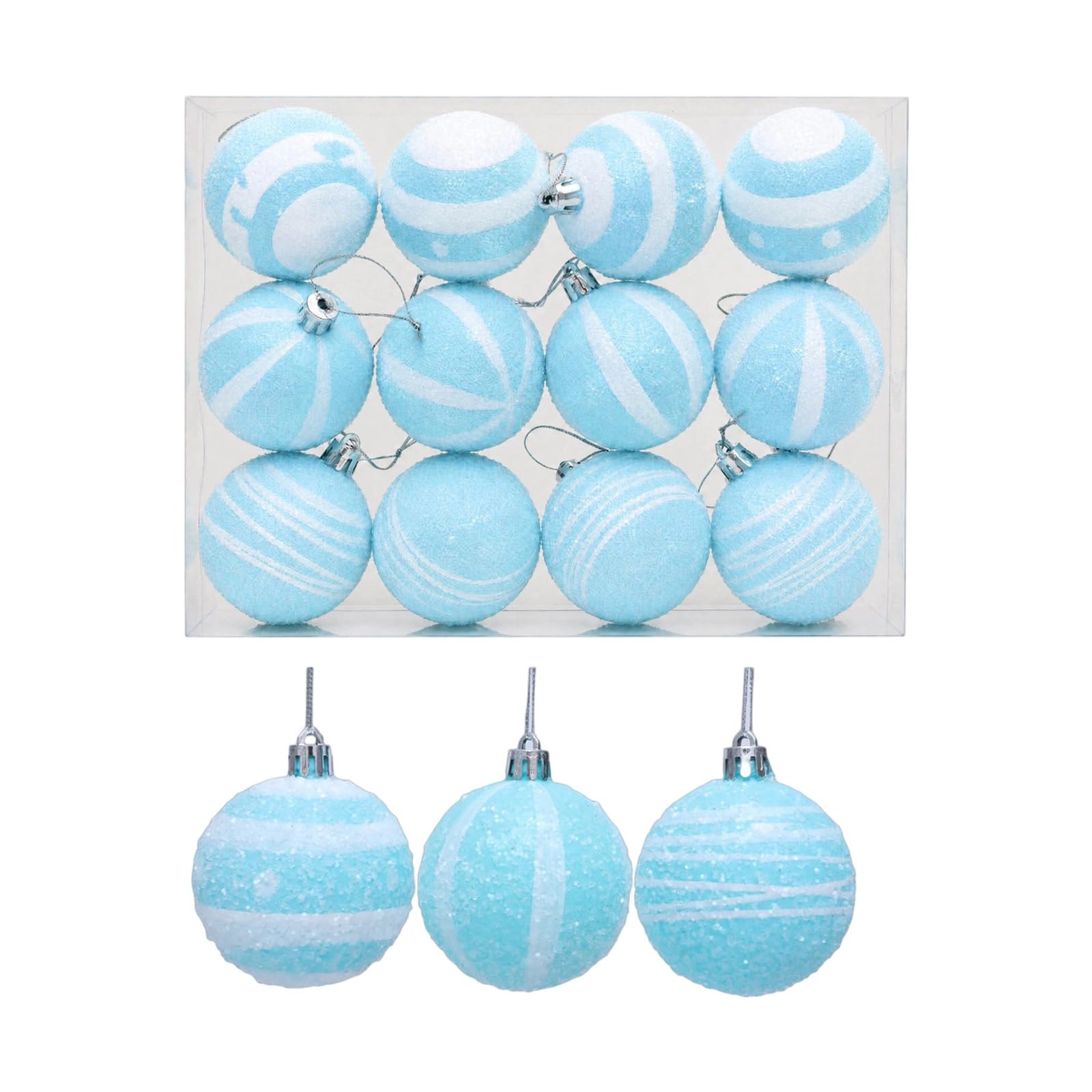 NMFLAB Of 6 Christmas Ornaments 6cm Shatterproof Holiday Decorations in Candy Colored for Tree and Home Christmas Ball