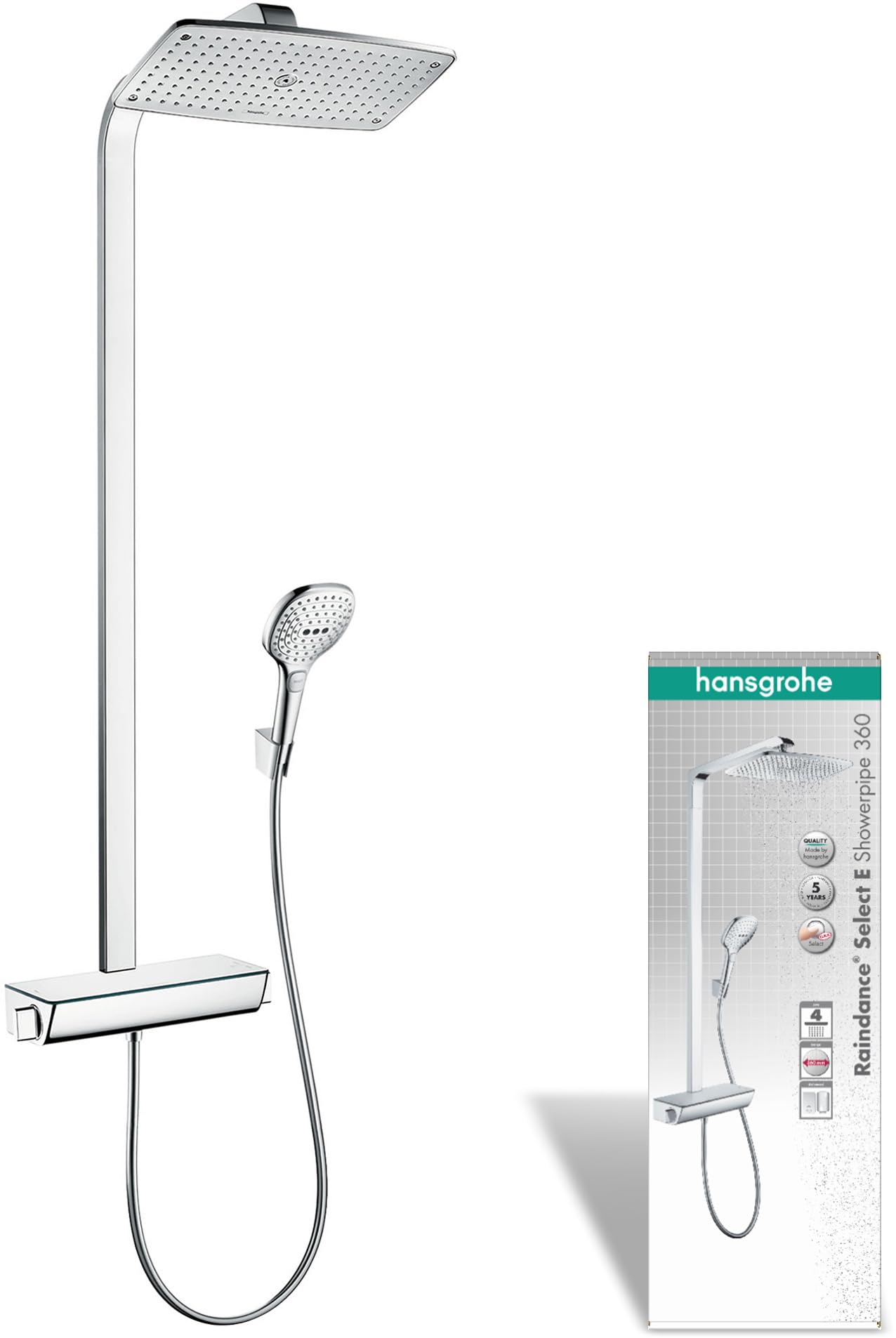 hansgrohe Showerpipe Raindance Select chrome with head shower
