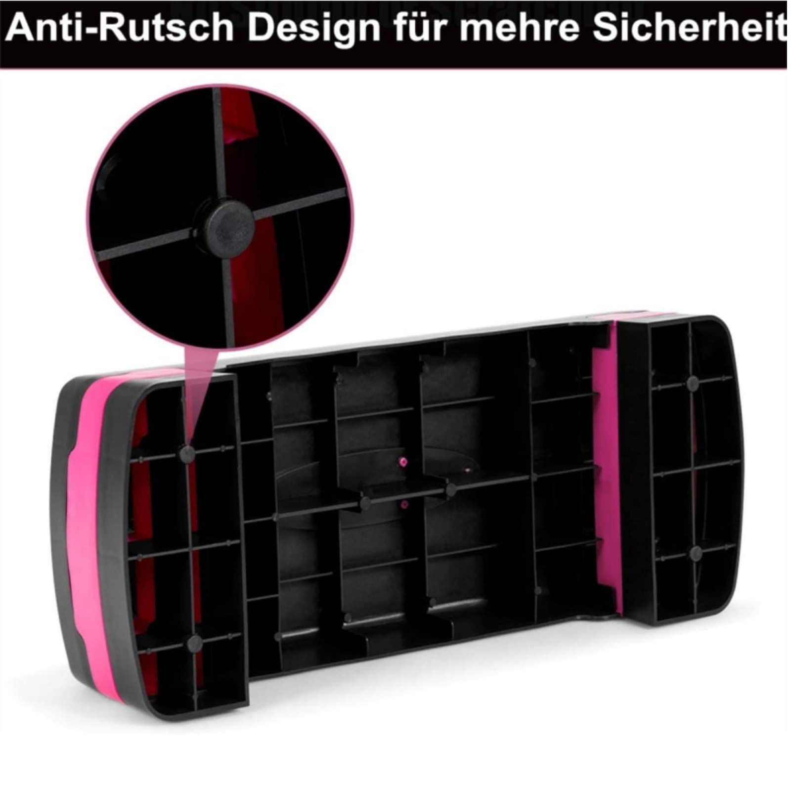 GYMAX Fitness Stepper höhenverstellbar(10/15cm), Aerobic-Stepper mit 2 Stufen & Anti-rutsch-Matten, Stepbenches bis 250 KG belastbar, tragbares Steppbrett für Zuhause & Büro