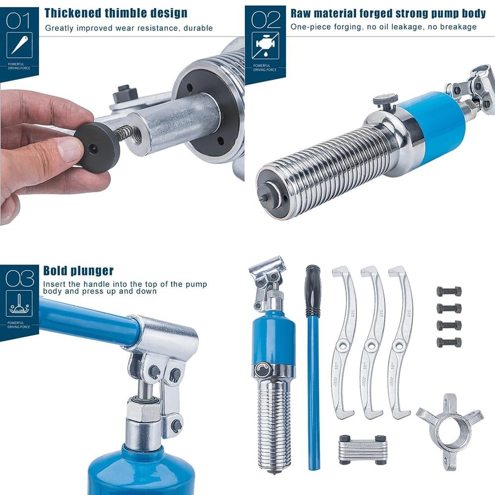Extractor de cojinetes de rueda de 5 a 20 T, extractor de engranajes hidráulico, kit de extractor de 2 o 3 mordazas, herramienta de reparación para extraer bujes, bridas, engranajes y cojinetes (10