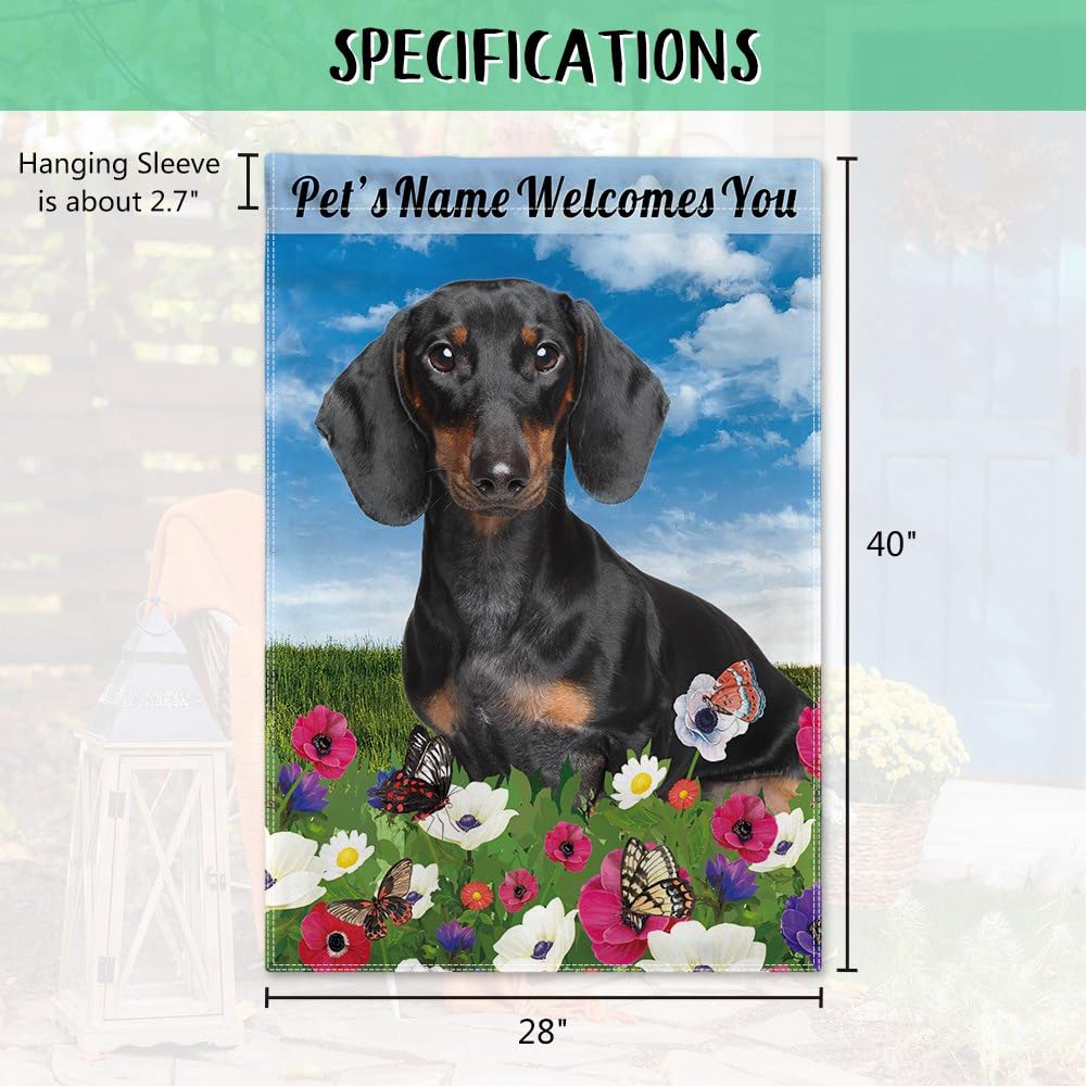 HOMETITUTE Gartenflagge Mit Malteser Hund – Doppelseitig, 71x102 Cm, Für Frühling & Sommer