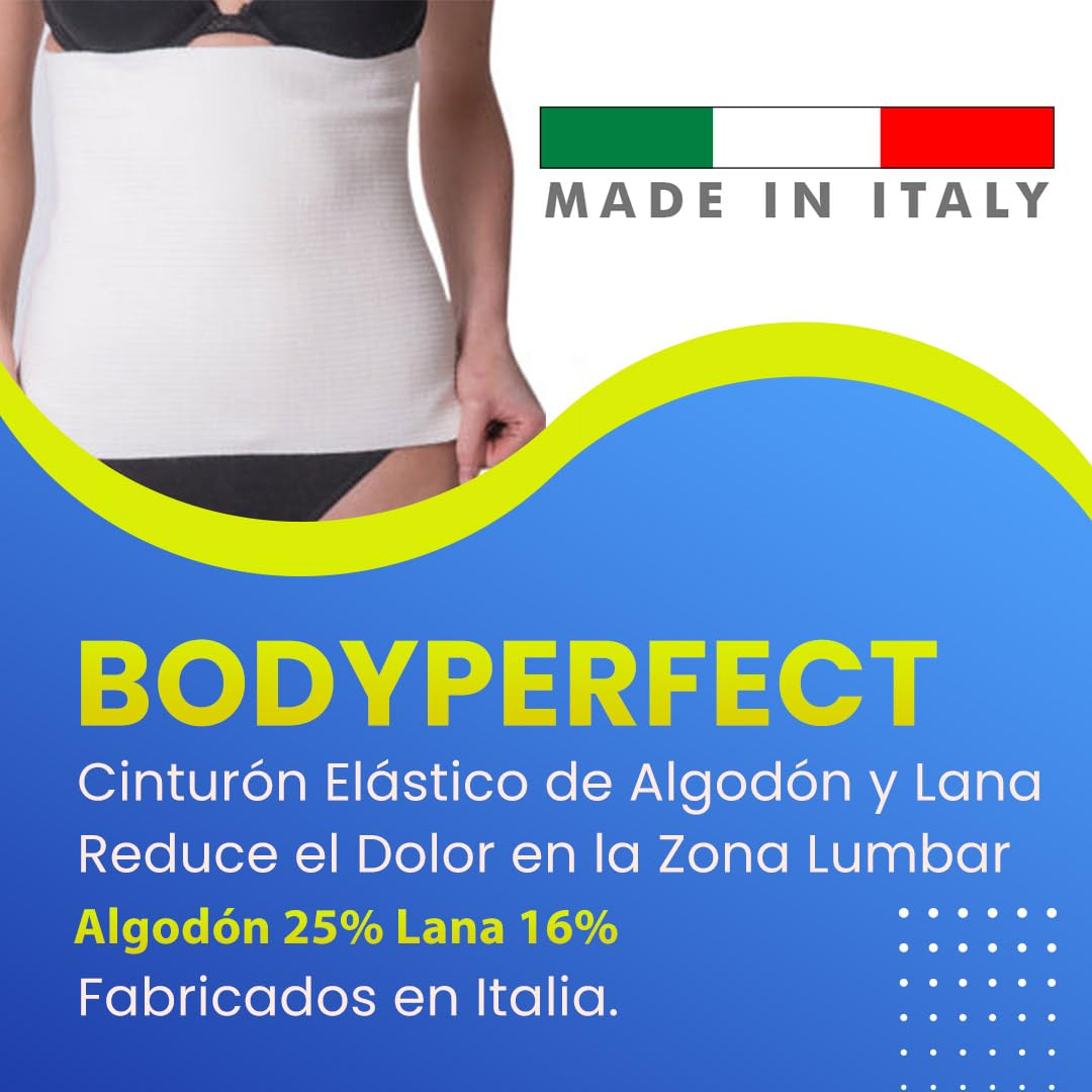 BODYPERFECT Faja Lana Lumbar Algodón y Lana ortopedica Trabajo Lumbar Cinturón térmico (XX-Large)