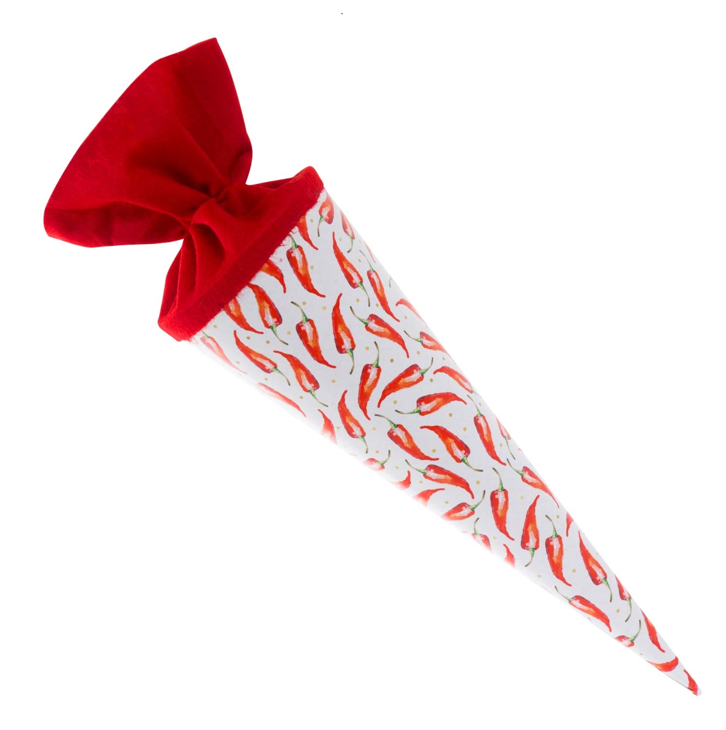 goldbuch 93 427 Chilli Siblings Bag, School Cone with Chilli Pattern, Varnished Cardboard - Image 2