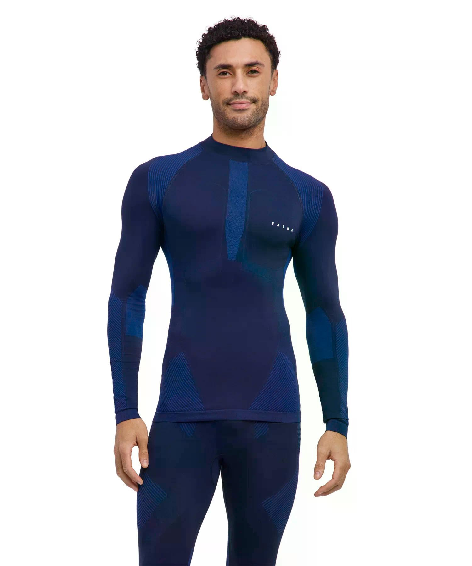 FALKE Hombre Warm High Neck capa de base superior Ropa Interior Térmica Para Climas De Suaves a Fríos Secado Rápido Transpirable Hilo Funcional 1 pieza | termorregulación para temperaturas de cálidas a frías