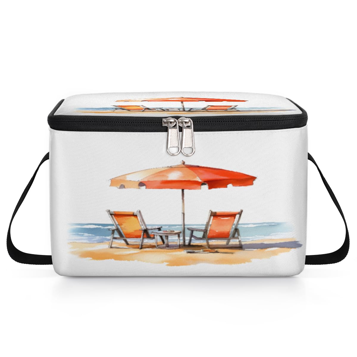GzLeyigou Hawaii Beach Summer Lunch Bags for Women Men 9 Cans, Hot & Cold Food Delivery Bag Insulated Grocery Bag Insulated Lunch Box Beach Chair Cooler Bag for Office Work Picnic Beach
