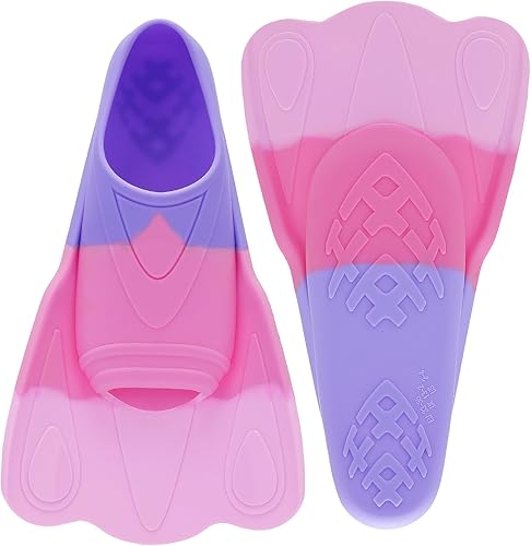 Aletas de natación para niños, aletas cortas de natación para niños, aletas de entrenamiento de natación para regazo, piscina, esnórquel para niños,