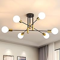 Vista 9 de Sputnik - Lámpara de techo semiempotrada con 2 luces Sputnik para dormitorio, comedor, baño, pasillo, sala de estar