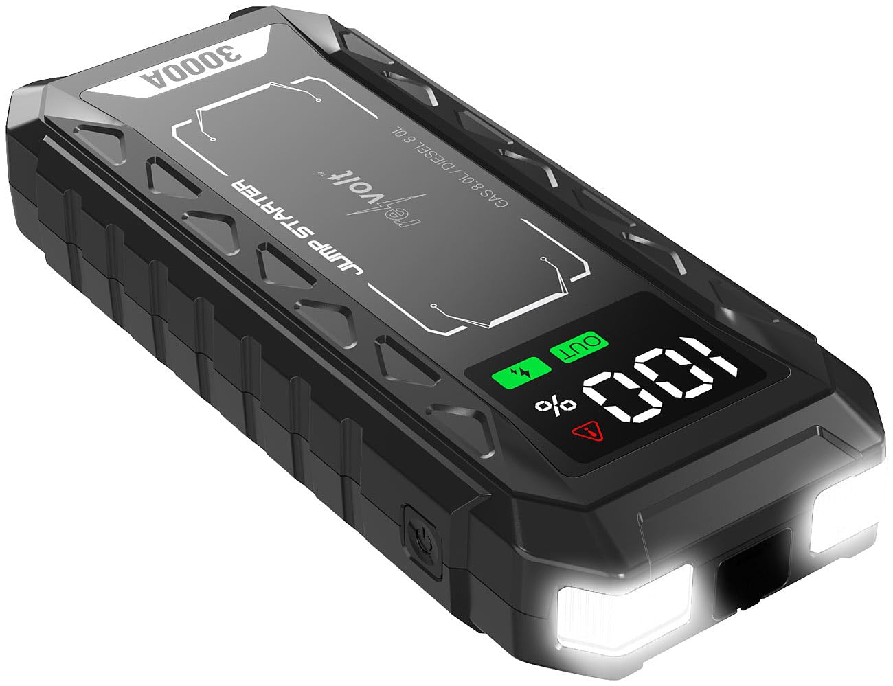 revolt Pkw Starthilfe-Powerbank: 2er-Set 3in1-Kfz-Starthilfe & Powerbank 20 Ah, 3.000 A, 60 W PD, QDSP (Autobatterie, Akku, Auto)