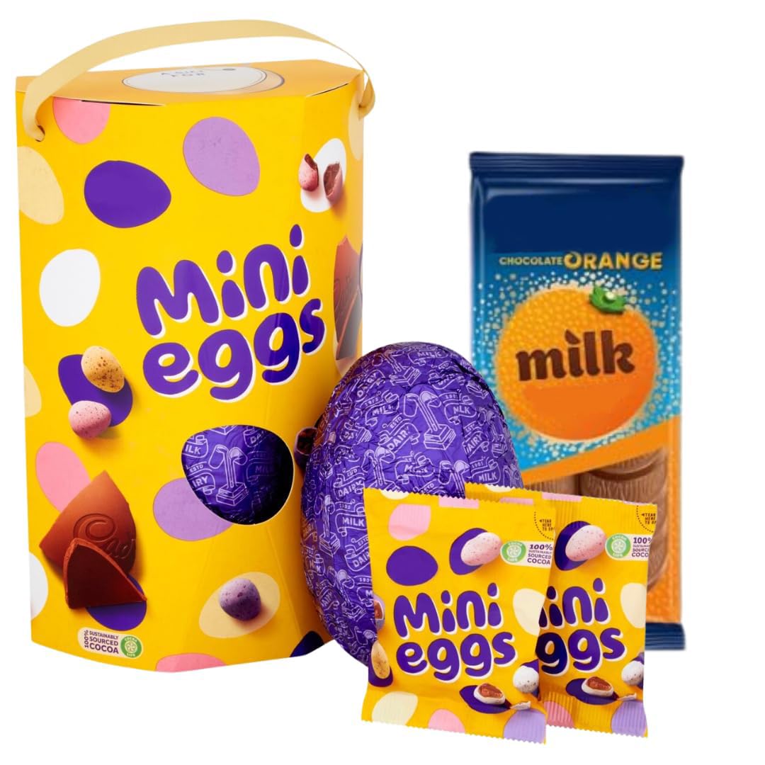 Large Mini Egg Bundle - Mini Egg, Chocolate Easter Eggs, Orange Chocolate Bar With Tilz Gift Card - Easter Chocolate Eggs - Gift For Kids And Adults