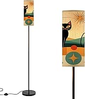 Vista 9 de Mid Century Modern Floor Lamps for Living Room Retro Abstract Atomic Era Vintage 1950s 1960s 1970s Standing Lamps with Linen Lampshade Tall Lamp