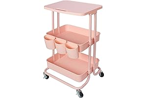 3 Tier Rolling Cart with Table Top for Tattoo Artists