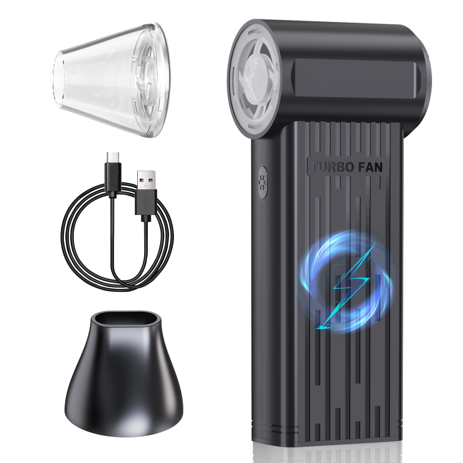 Rechargeable Compressed Air Duster, Min Blower Jet Turbo Fan, 200,000RPM 3-Gear Adjustable,Car Dryer Air Blower Cleaning,Air Cleaner for Computer,