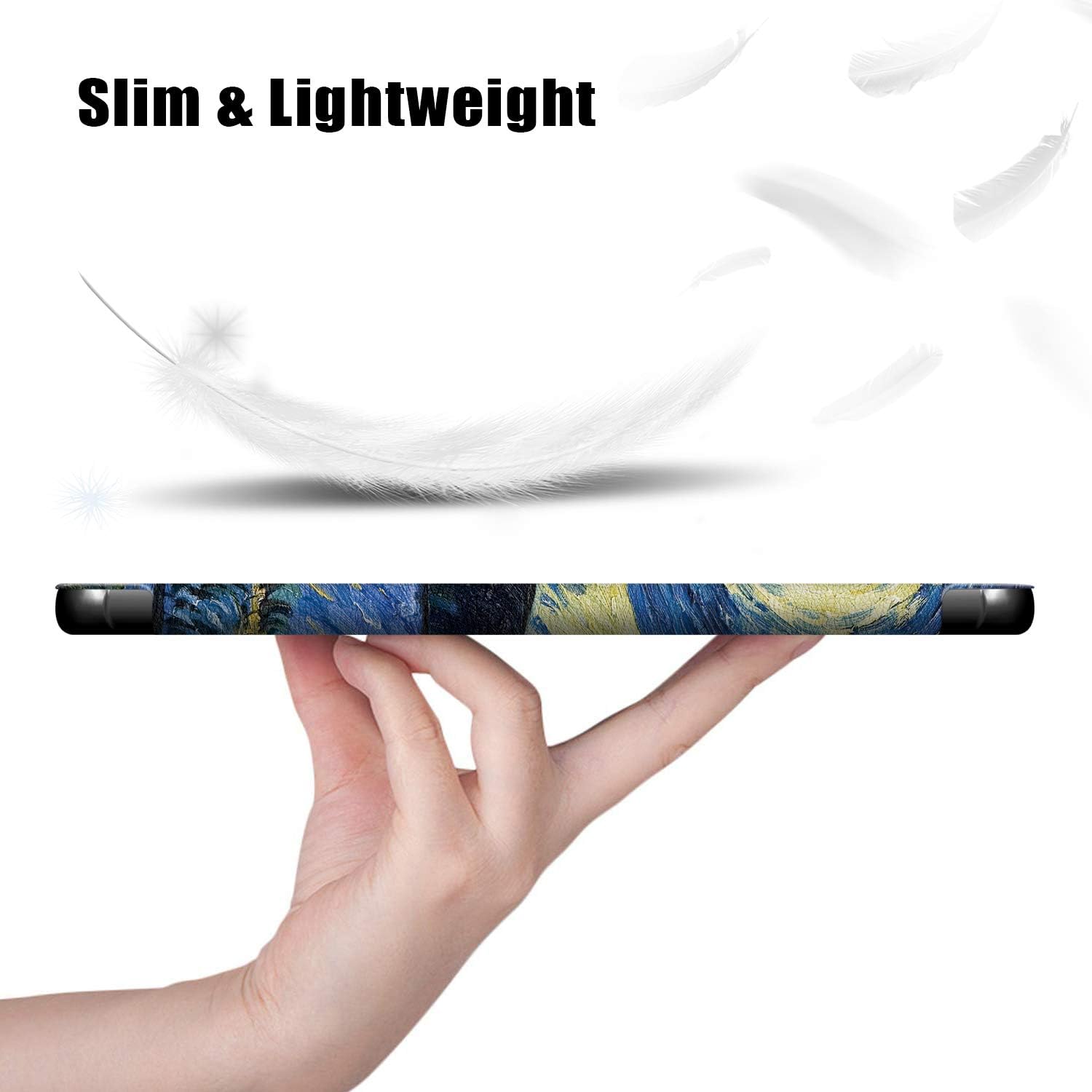 Gylint Smart Case Cover with Auto Sleep/Wake for Samsung Galaxy Tab S8 Plus 2022/S7 FE 2021/S7 Plus 2020 12.4 inch Star Night image 4