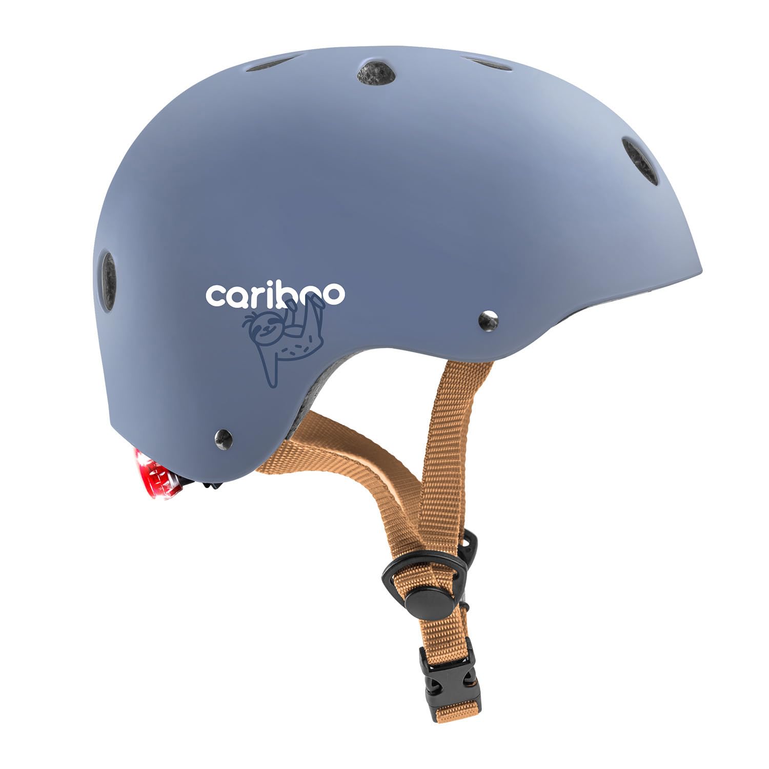 Cariboo Casco da bicicletta per bambini, XS/S, 48-52 cm, robusto, con luce a LED, per bicicletta, skateboard, scooter