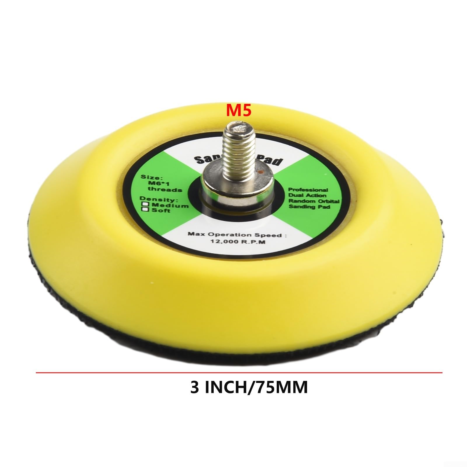 Platorello M6 per levigatura e lucidatura, confezione da 5 per tamponi, 3 75 mm di diametro
