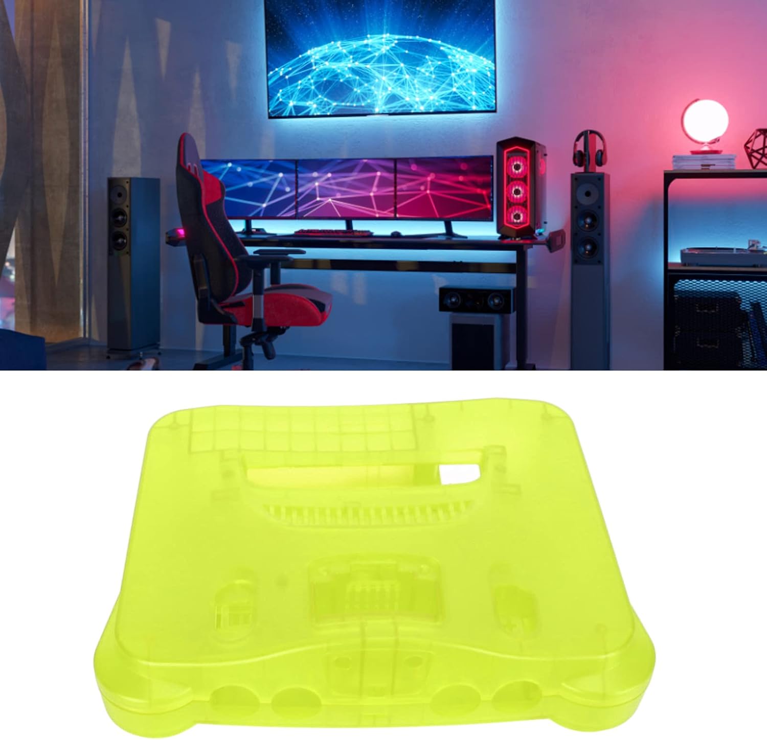ciciglow Game Console Replacement Case Retro ABS Professional Replacement Shell for N64 (Transparent Green)