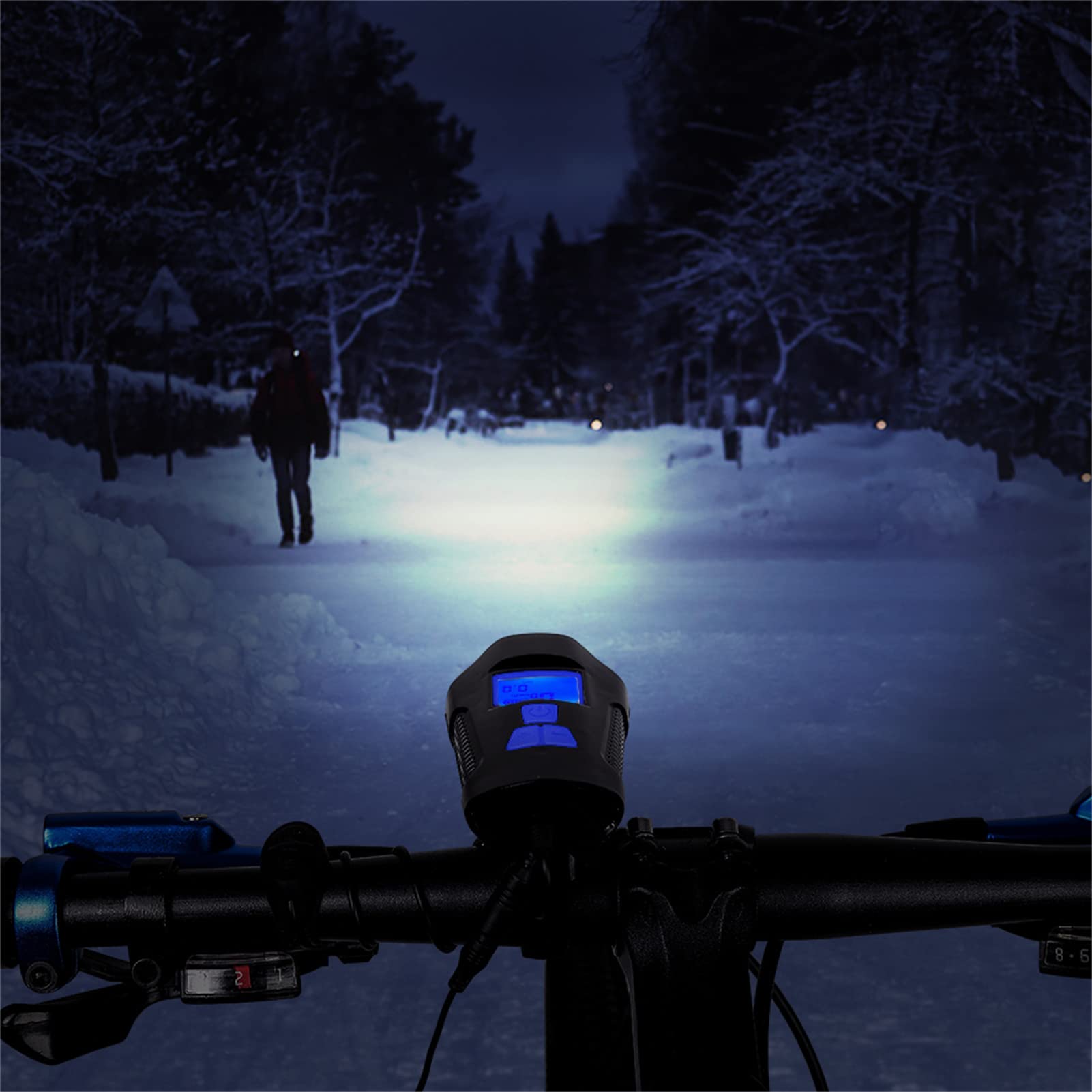 T6 LED światło rowerowe przód 1000 lumenów lampka ładowana na usb latarnia elektryczny róg rowerowy komputer rowerowy LCD prędkościomierz stoper, bezpłatny dzwonek samochodowy