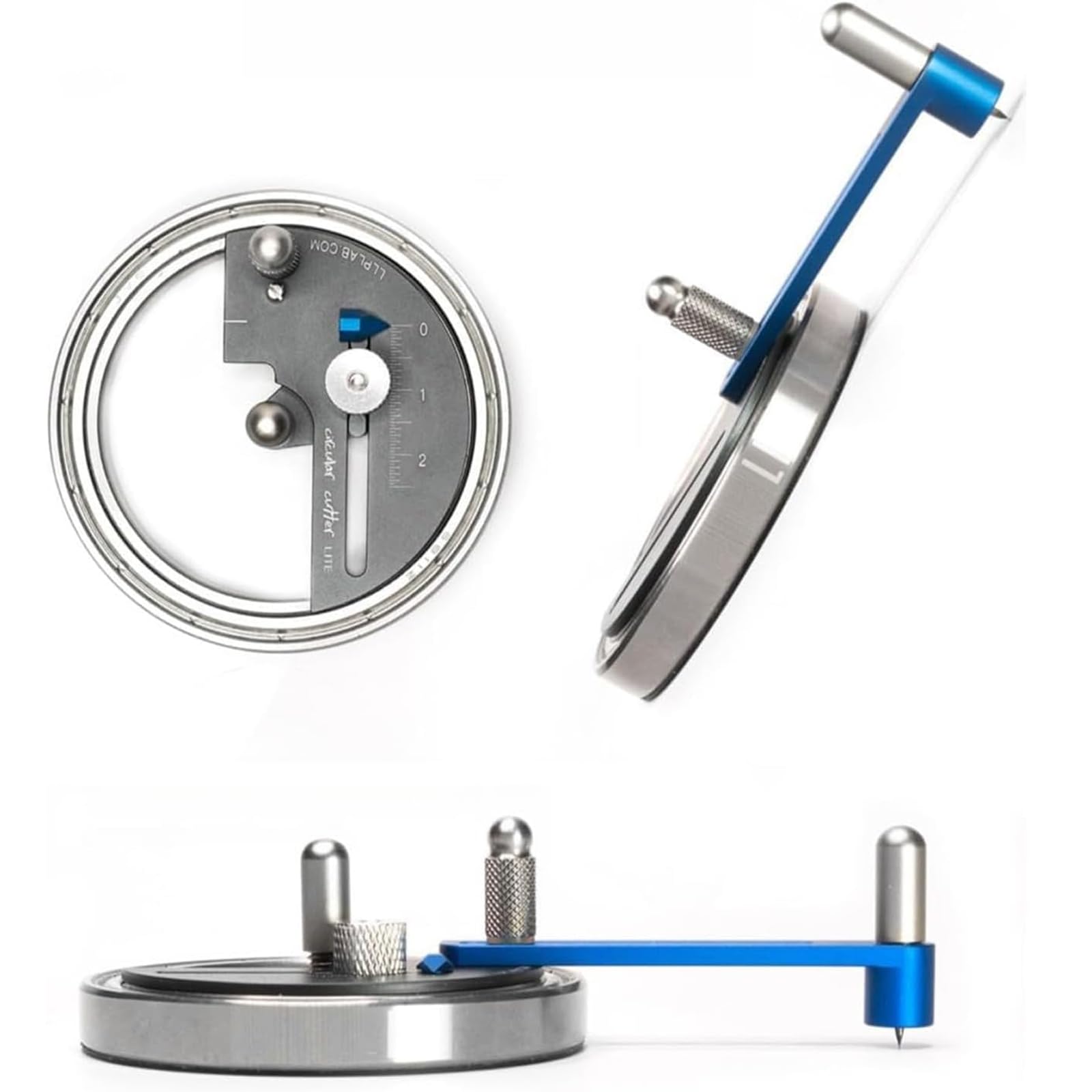 Taglierina circolare regolabile, in acciaio inox, con 2 lame, adatta per tagliare carta, tessuto, silicone, carta vetrata e plastica