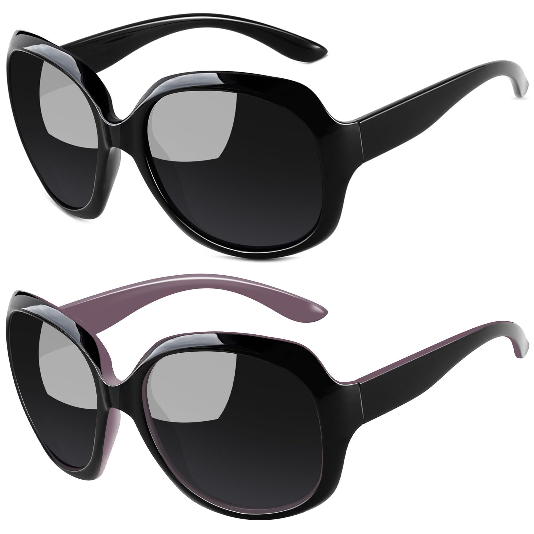 Joopin 2 Pack Polarizadas Gafas de Sol Mujer Grandes Modernas Elegantes Protección UV400