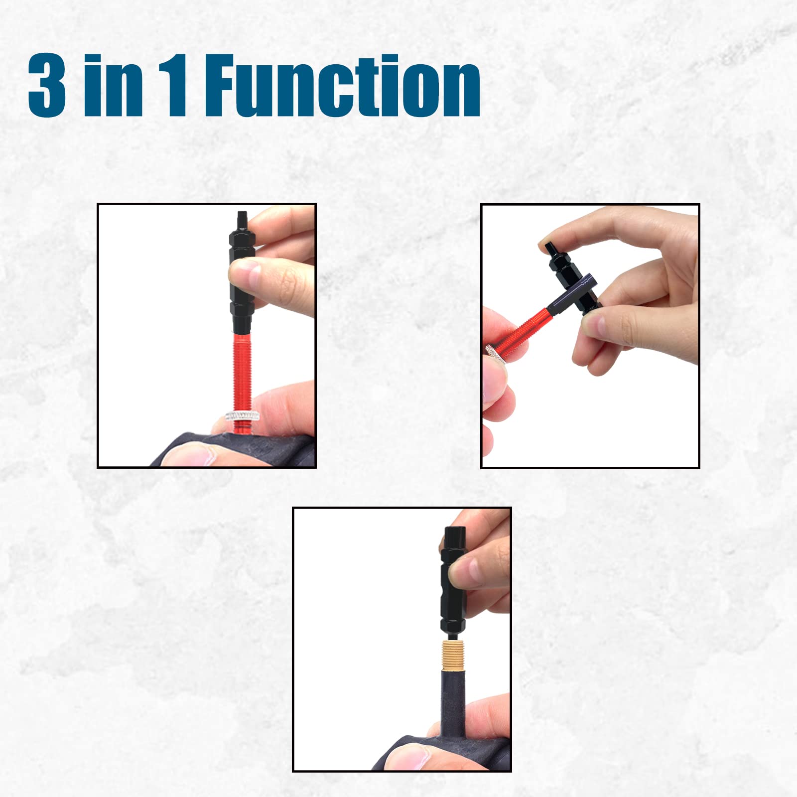 ZUFECY Bike Valve Core Remover Tool, Presta &Schrader Valve Cores For Tubeless Cycling Tires (Black)