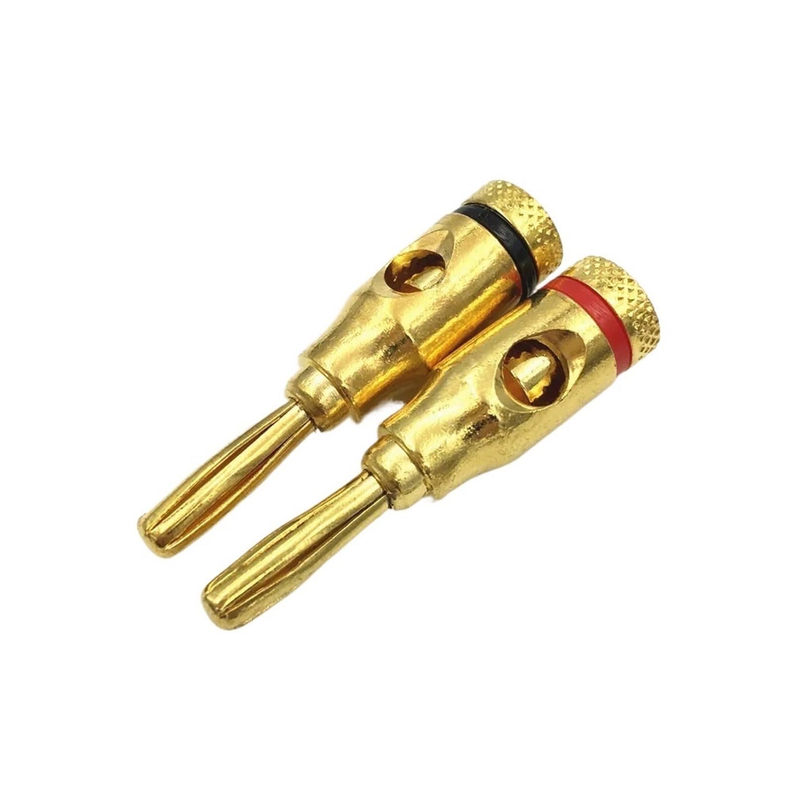 10 cavi per altoparlante musicale placcato oro con spina da 4 mm e connettore maschio tipo banana (rosso)