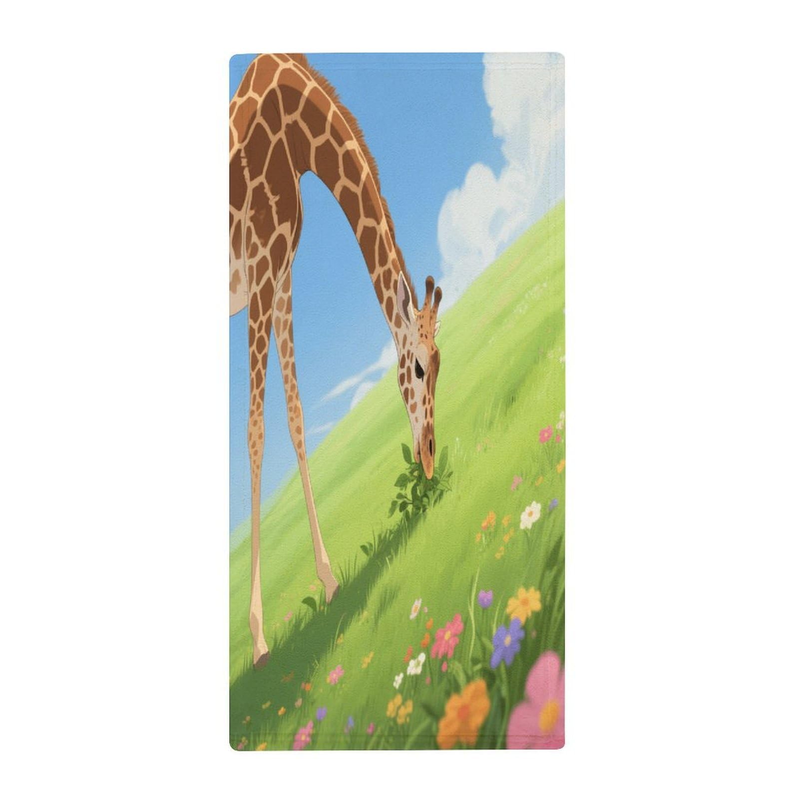 Fekiloot Style Giraffe Towels For Bathroom, Bath Towels 13.8 X 28.7 Inch, Hand Towel Multipurpose Use As Bath Fitness, Bathroom, Shower, Sports, Yoga Towel