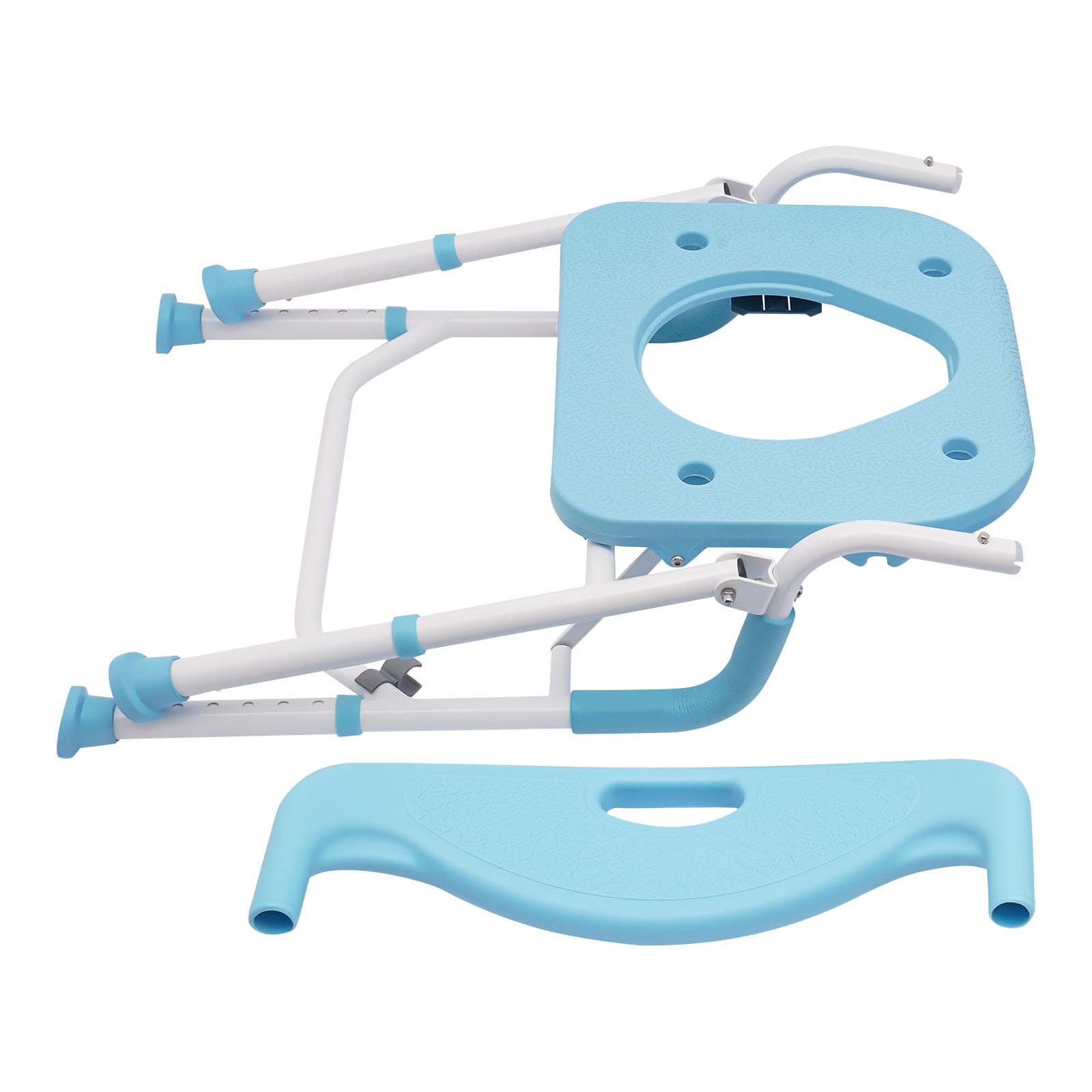 Silla de ducha plegable, asiento de seguridad para el baño, asiento de inodoro plegable con cómoda, silla plegable portátil (Eva), como orinal, asiento de ducha, en el inodoro de la cama, rango de