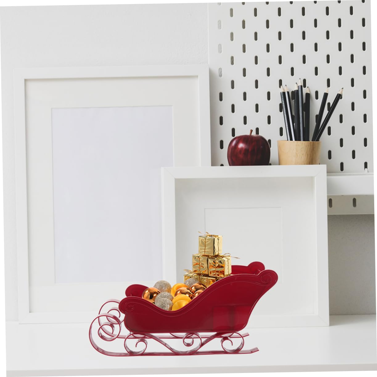 3st Weihnachtsschlitten Tischschlitten Holz: Deko Anhänger Weihnachten Hängender Weihnachtsmann- Weihnachtsverzierung Plastik Miniatur Ornamente
